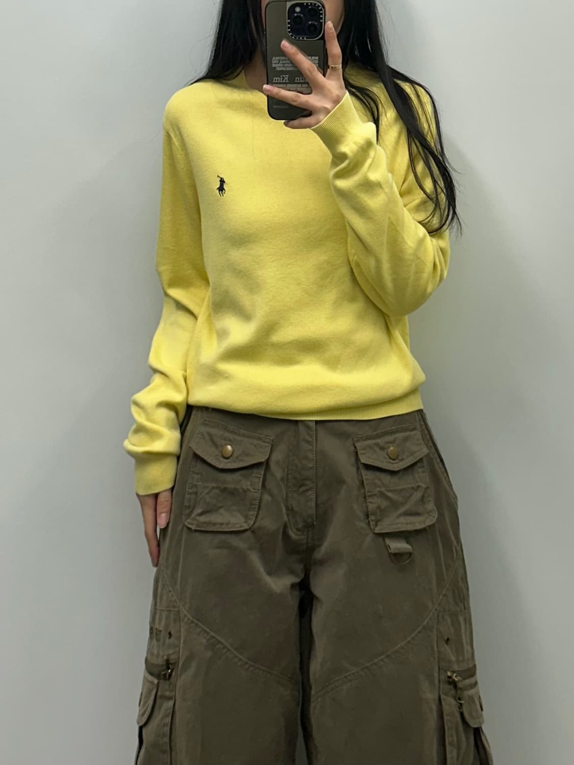 폴로 랄프로렌 피마코튼 옐로우 라운드 니트 상품이미지1