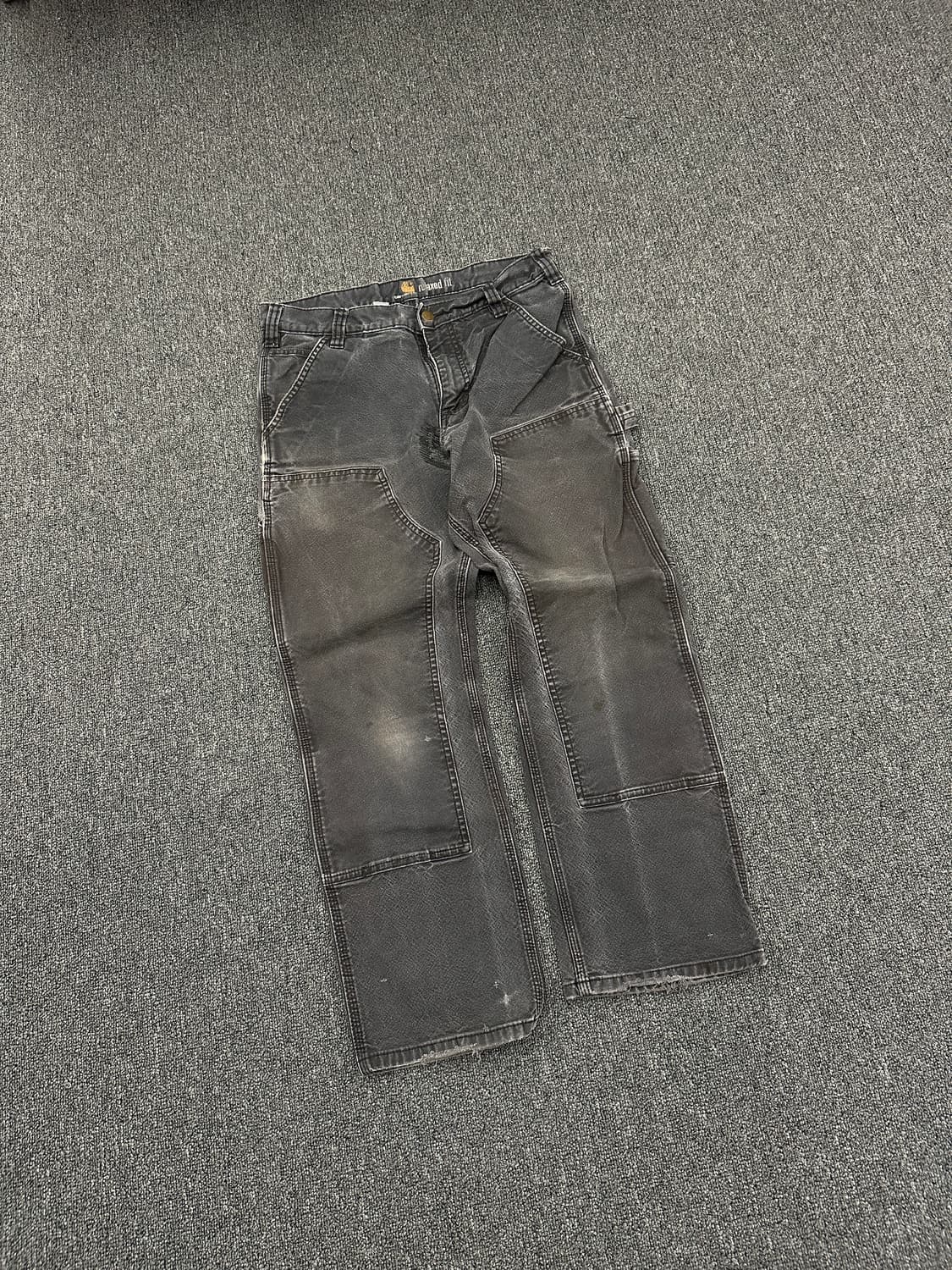 칼하트 더블니 워크팬츠 블랙 상품이미지1