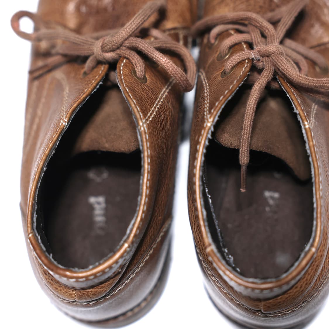 Brown Grained Leather Derby Shoes 상품이미지4