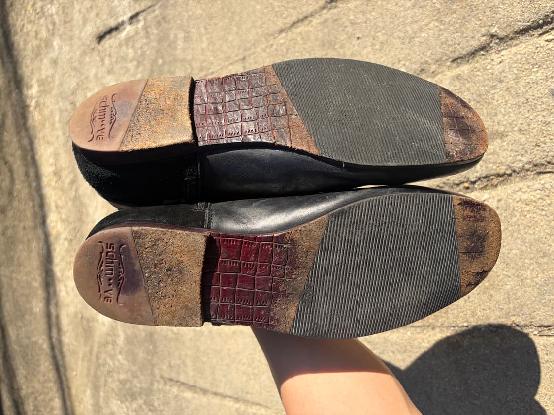 Schmoove 블랙 레더 집업 앵클 부츠 275mm 상품이미지4