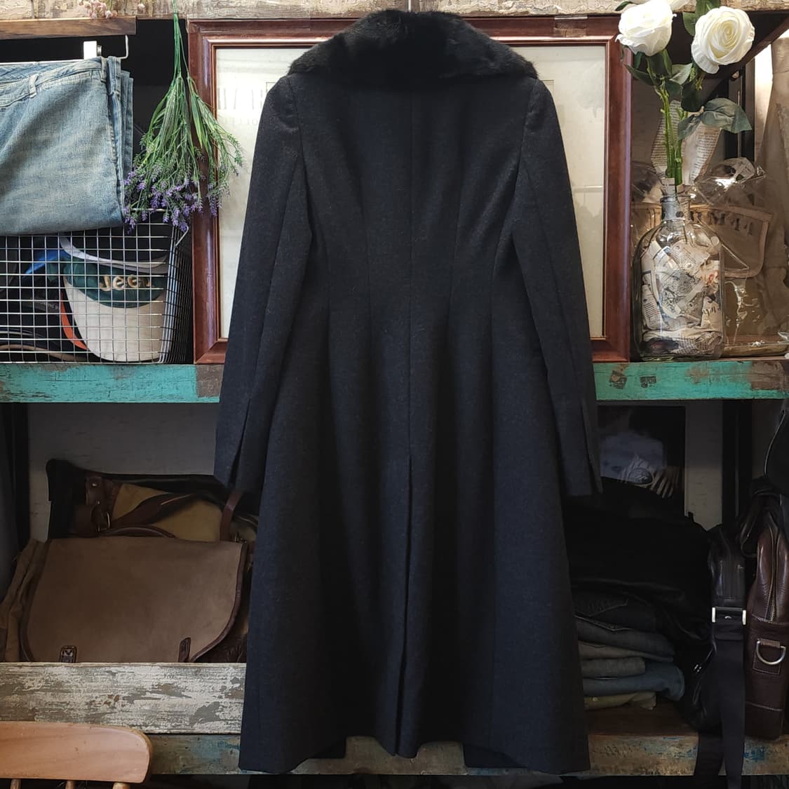 돌체앤가바나 울코트 밍크퍼 쥬얼리 버튼 버진울 코트 38 상품이미지2