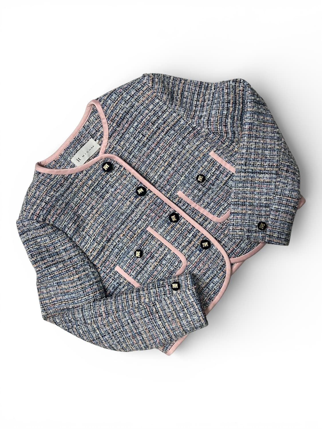 잇미샤 트위드 핑크 체크 셋업 S 상품이미지2