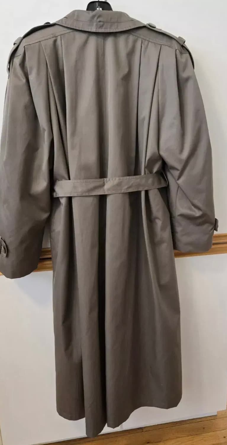 영국산 / 애쉬 카키 퍼라이닝 무스탕 트렌치 코트 / 3XL - 4XL 상품이미지4