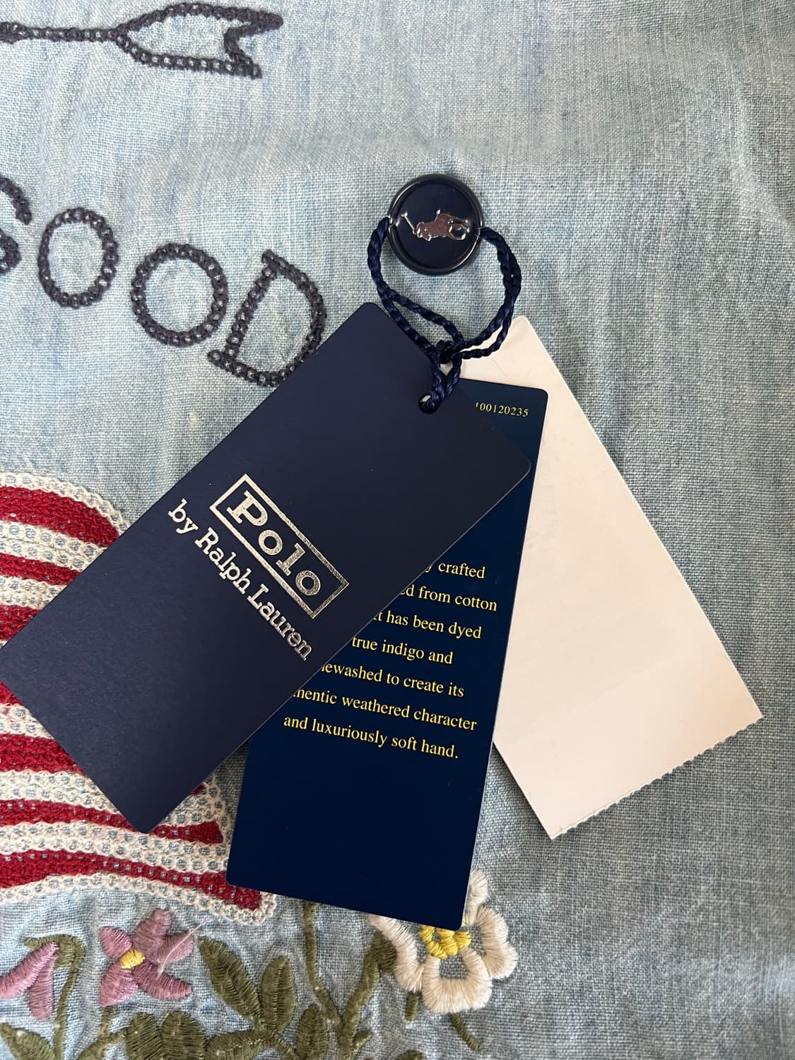 폴로 성조기자수 샴브레이워크셔츠 m(100)사이즈 상품이미지7