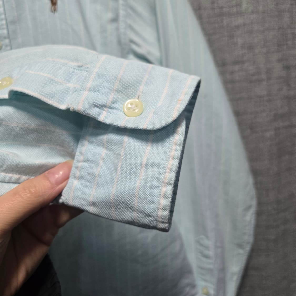 폴로 랄프로렌 클래식핏 스트라이프 셔츠 하늘색  상품이미지4