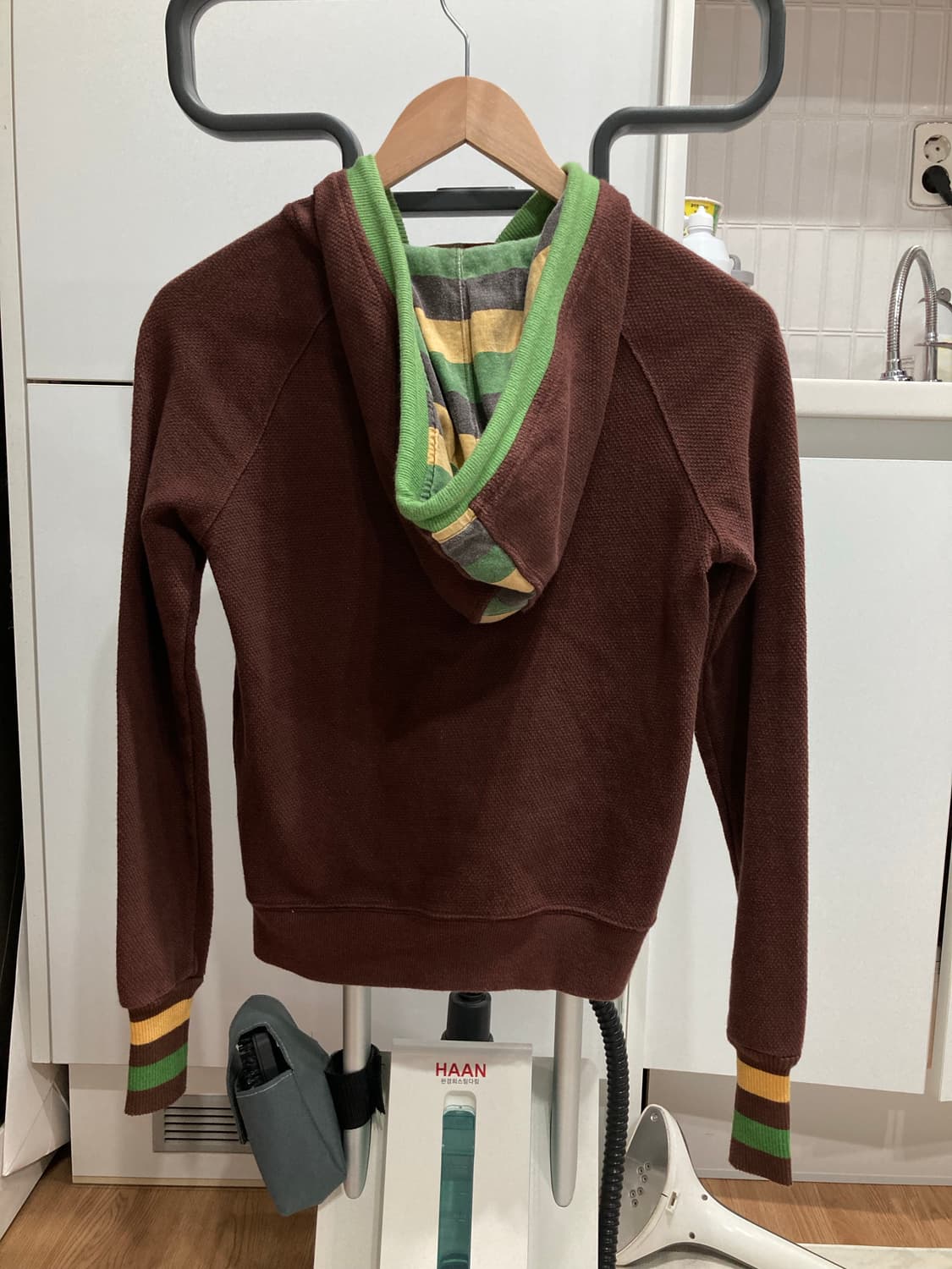 00s stussy 스투시 아치로고 브라운 후드 집업 상품이미지2