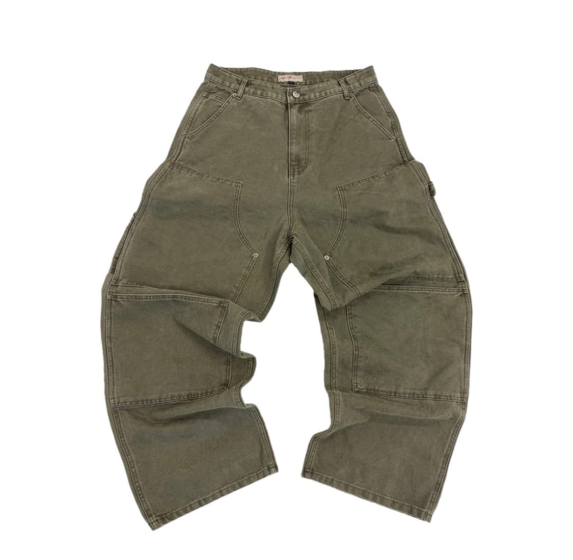 [3] 아오이로 커티드 더블니 팬츠 올리브 상품이미지1