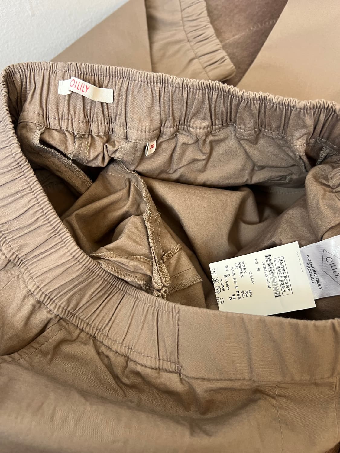오일릴리 여자 다크베이지 코튼바지 9부조거팬츠 상품이미지7