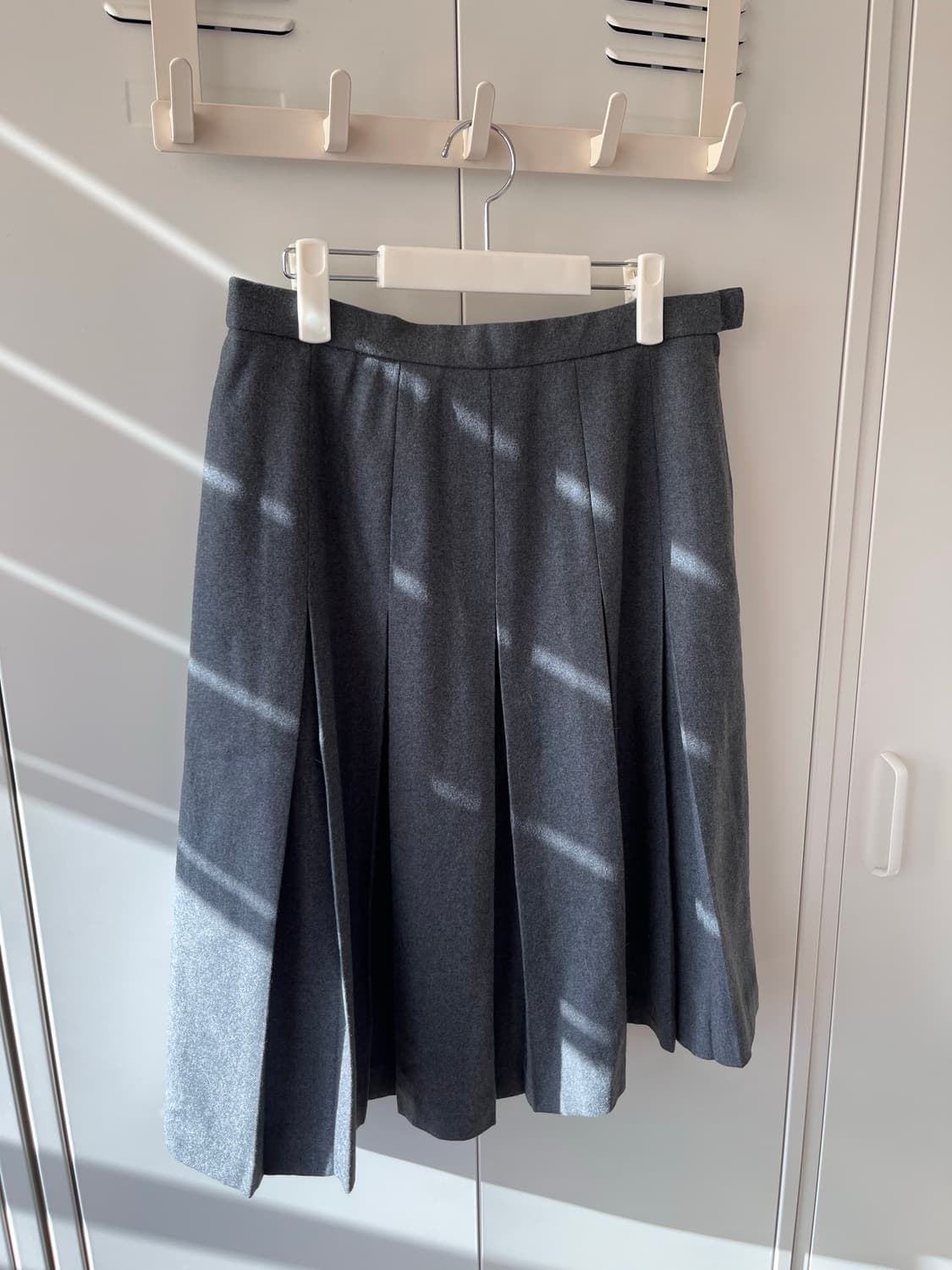 imaginab 그레이 플리츠 주름 울 롱스커트 상품이미지6