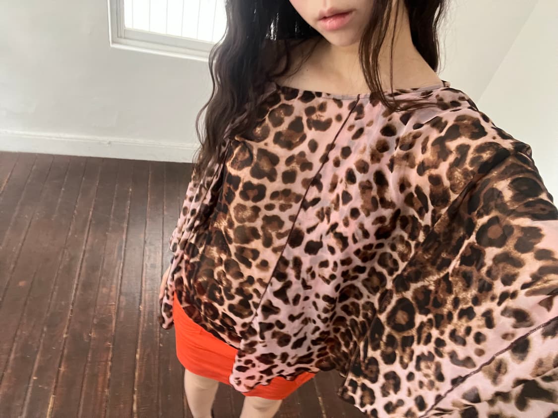 레오파드 슬리브리스 상품이미지3