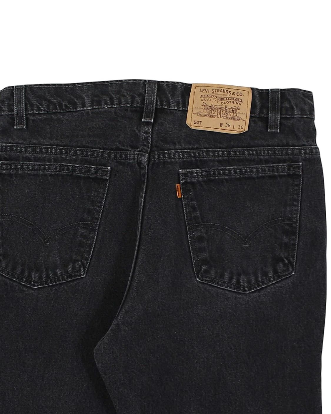 1996 USA 리바이스 517 오렌지탭 블랙 부츠컷 데님 팬츠 빈티지 상품이미지3