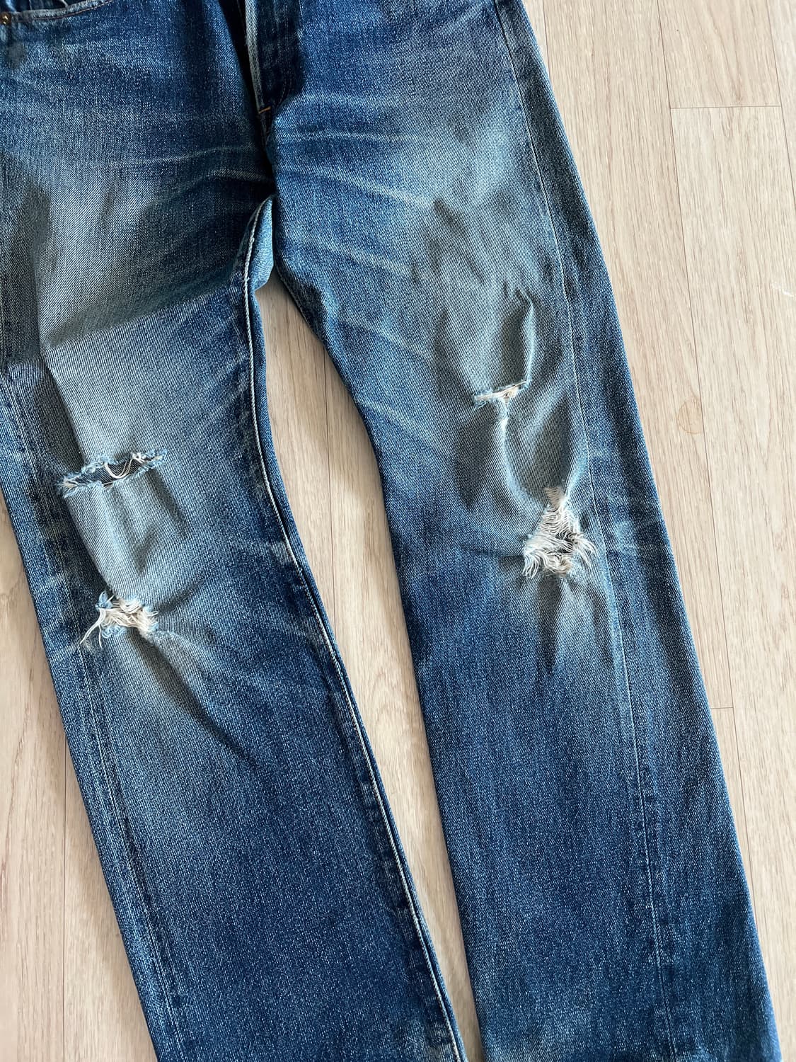 드님 셀비지 빈티지 데미지 데님 팬츠 31 상품이미지3