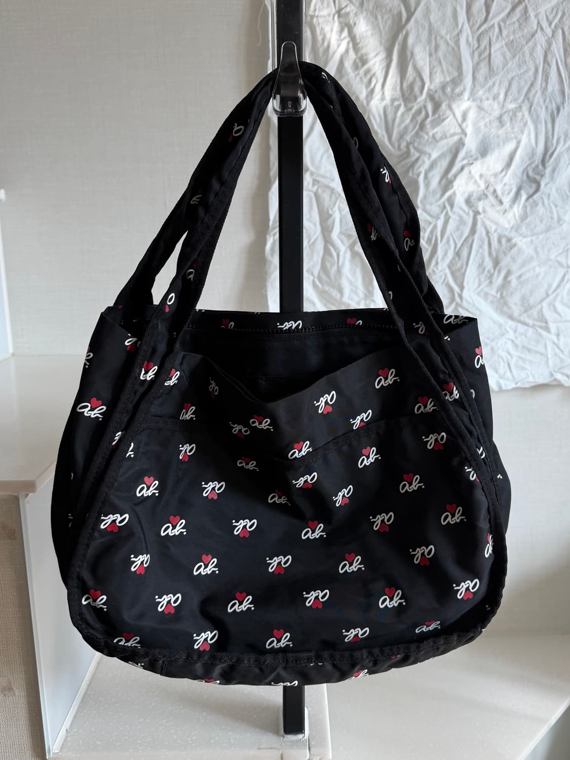 빈티지 하트 패턴 토트 숄더백 상품이미지2