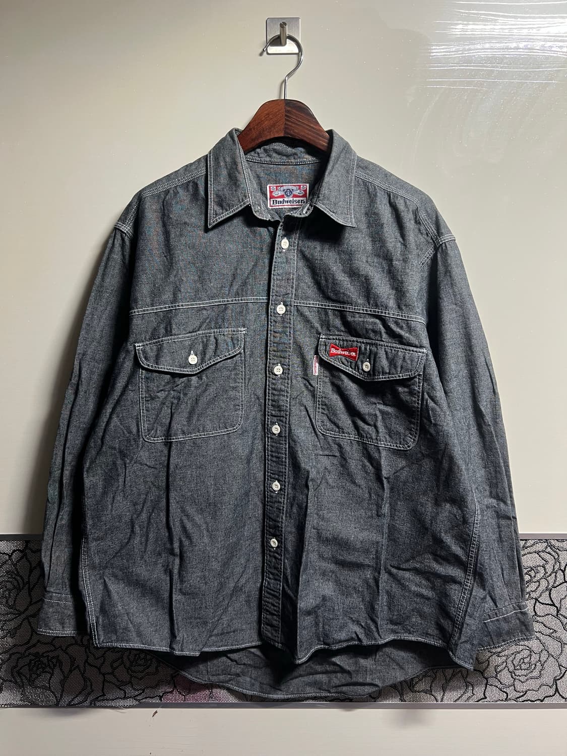 빈티지 버드와이저 워크 데님셔츠 상품이미지1
