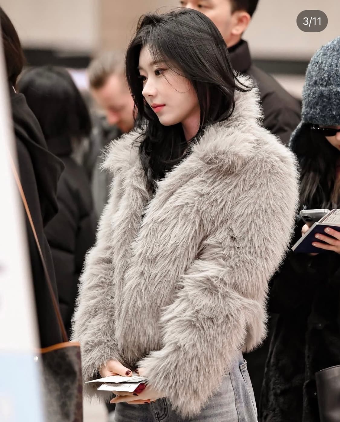 오데스 퍼 자켓 FAUX FUR JACKET - ASH GREY 상품이미지1