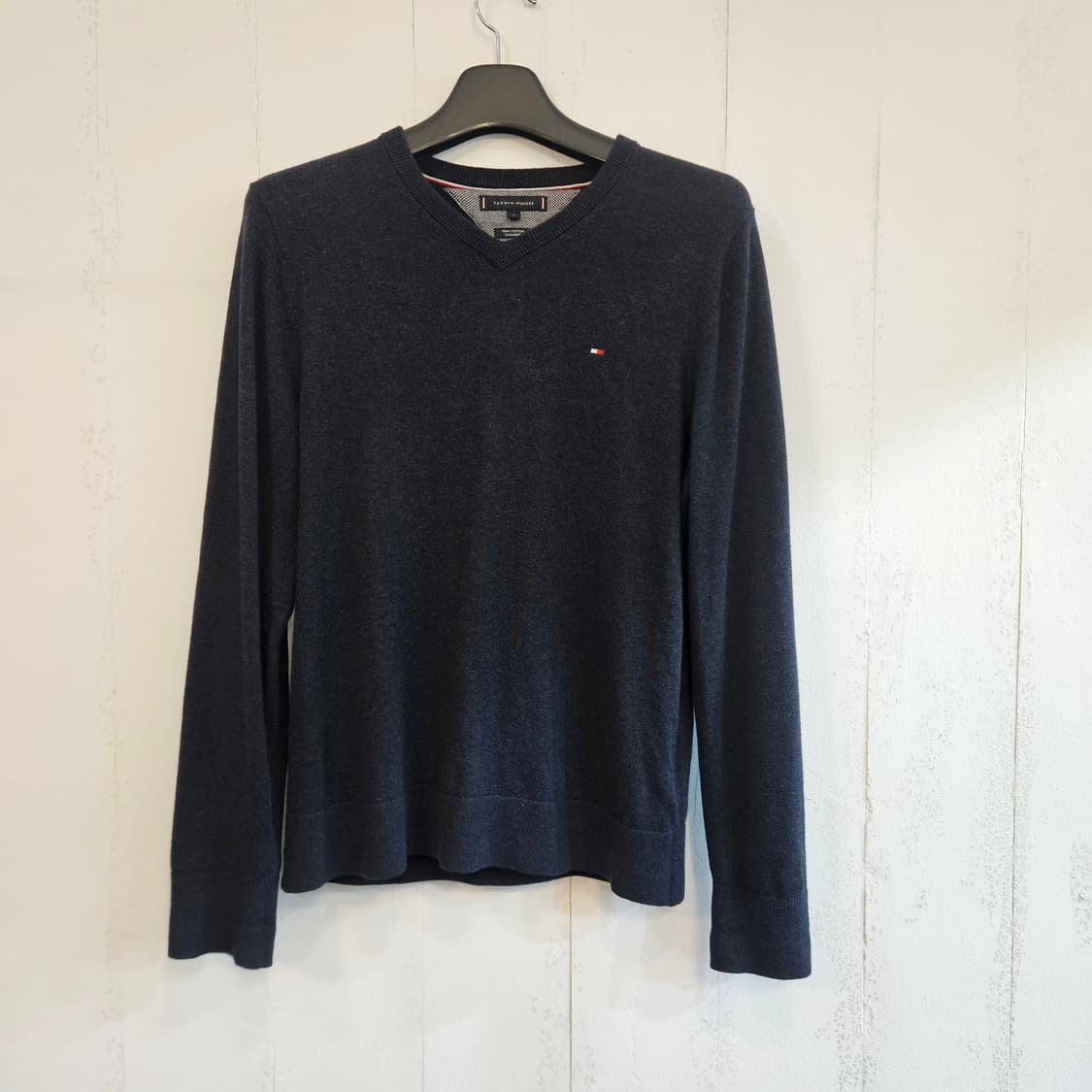 타미힐피거 V넥 캐시미어 니트 네이비 S 실측 100 상품이미지1