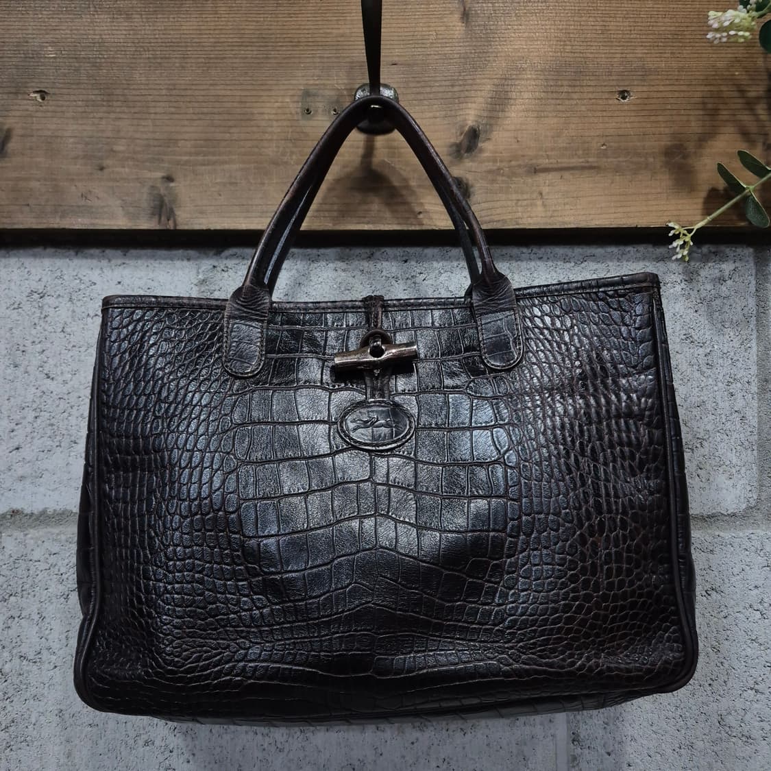 롱샴 로조 크로커다일 패턴 토트백 상품이미지2