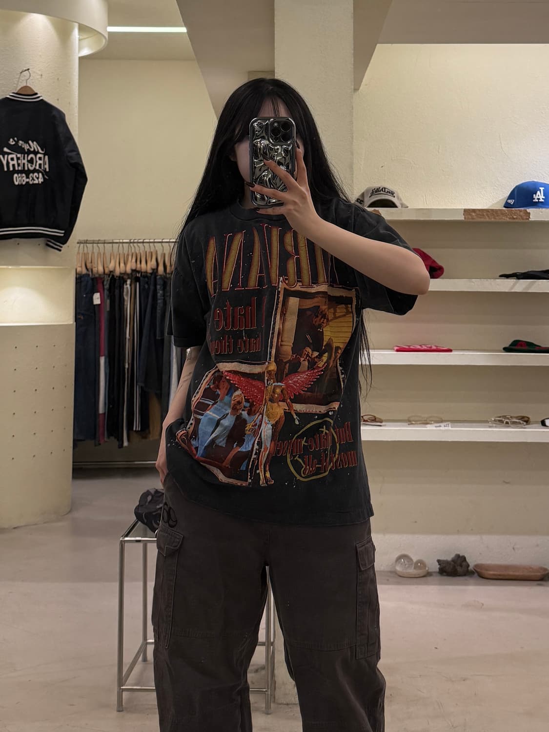 너바나 커트 코베인 그래픽 밴드 반팔 티셔츠 U1683 상품이미지1