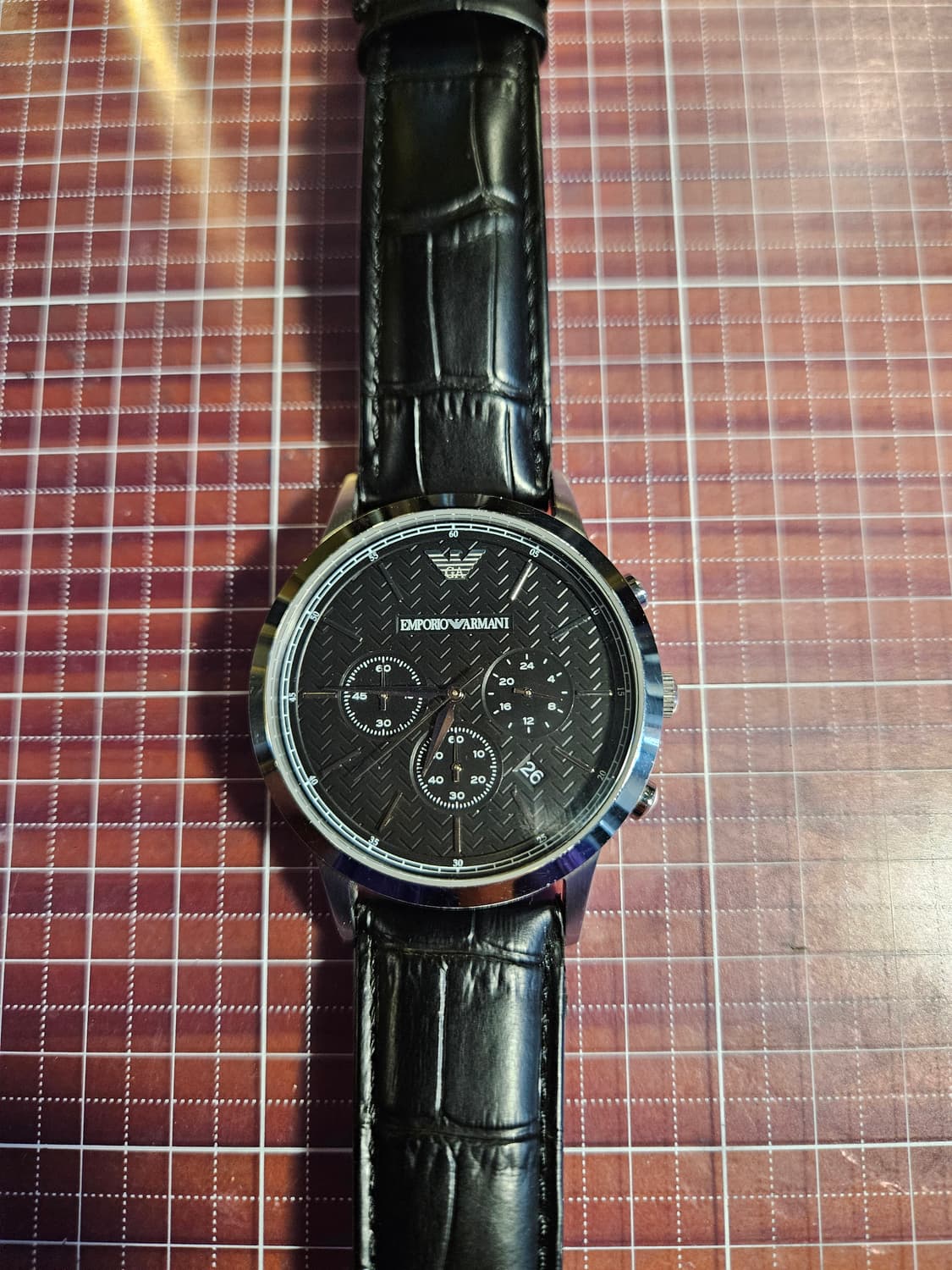 엠포리오 알마니 가죽 쿼츠 시계 상품이미지3