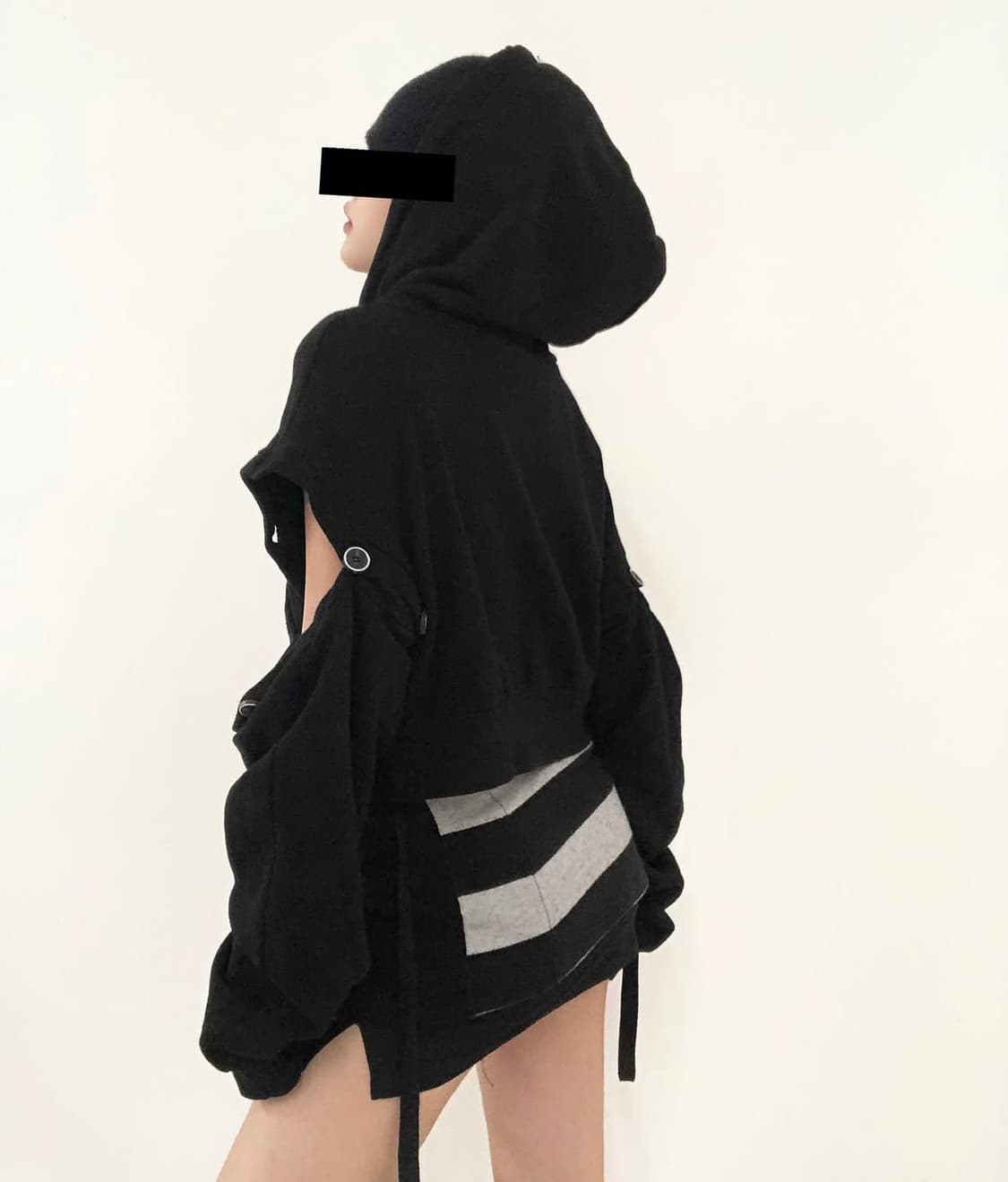 toyosat 빈티지 후드 컷아웃 후드티 펑크 y2k 와투케 서브컬쳐 상품이미지4