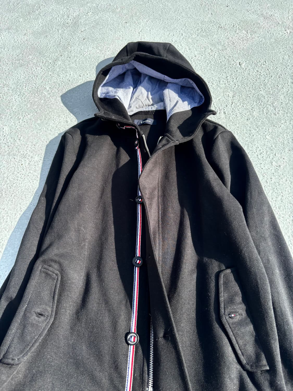 “Vintage”Minimal Design Black Hoodie Zip 상품이미지6