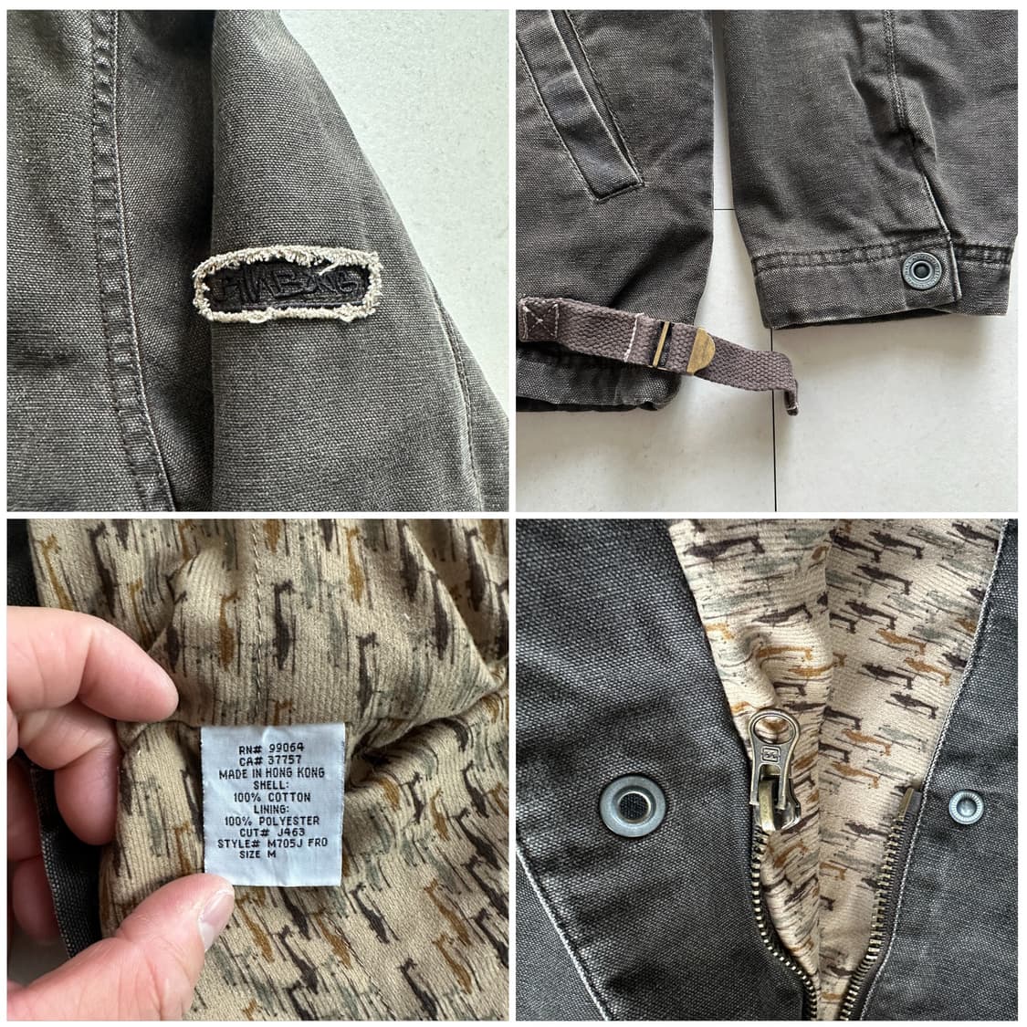 90s 빌라봉 빈티지 워크 덱자켓 차콜 M  상품이미지5