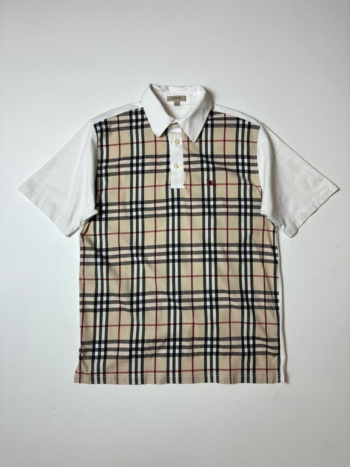 버버리 00's 노바체크 배색 반팔 카라 티셔츠 PN9022 상품이미지1