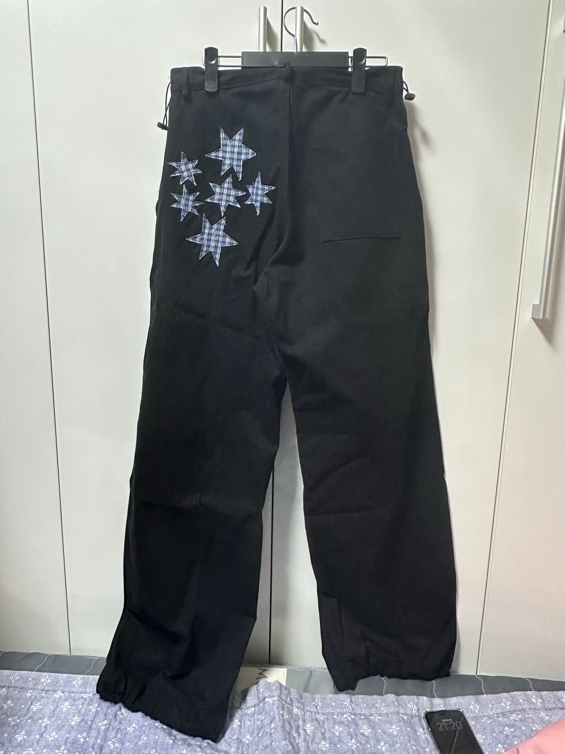 탄산마그네슘 스타 아플리케 팬츠 블랙 2사이즈 상품이미지2