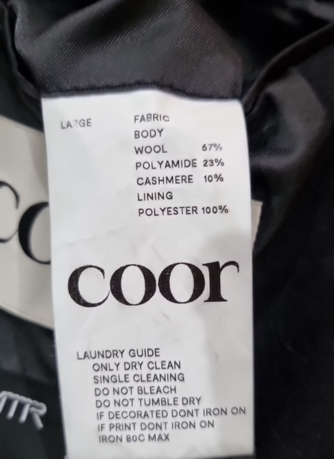 쿠어 MTR 오버핏 더블 롱 코트 검은색 L 상품이미지4