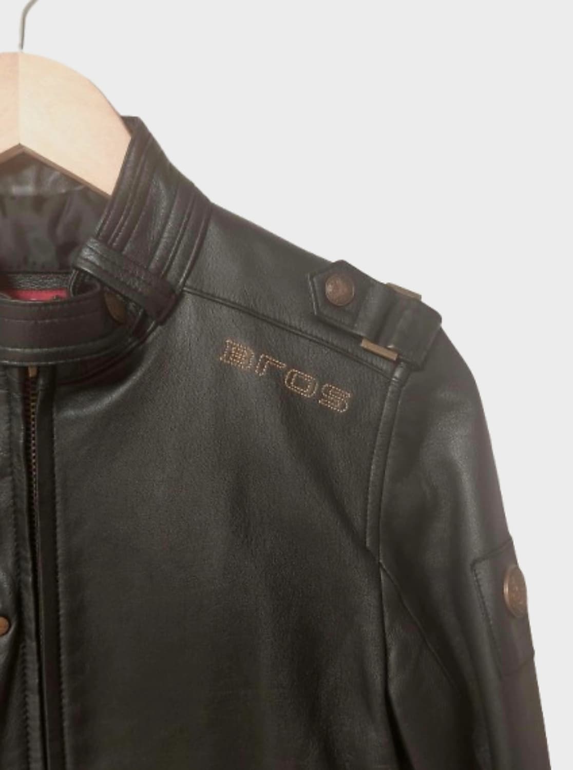 버튼 디테일 램스킨 레더자켓 상품이미지4