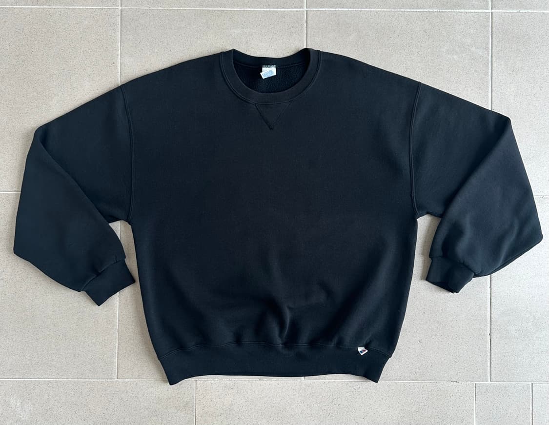 90s 빈티지 러셀 스웻셔츠 블랙 XL 상품이미지1