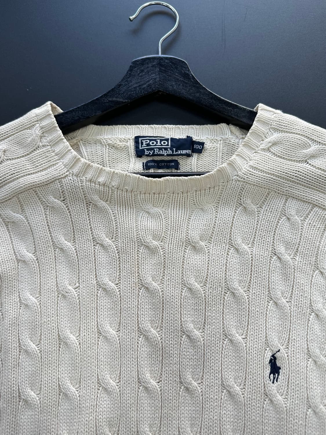 폴로랄프로렌 코튼 꽈배기 케이블니트 아이보리 상품이미지6