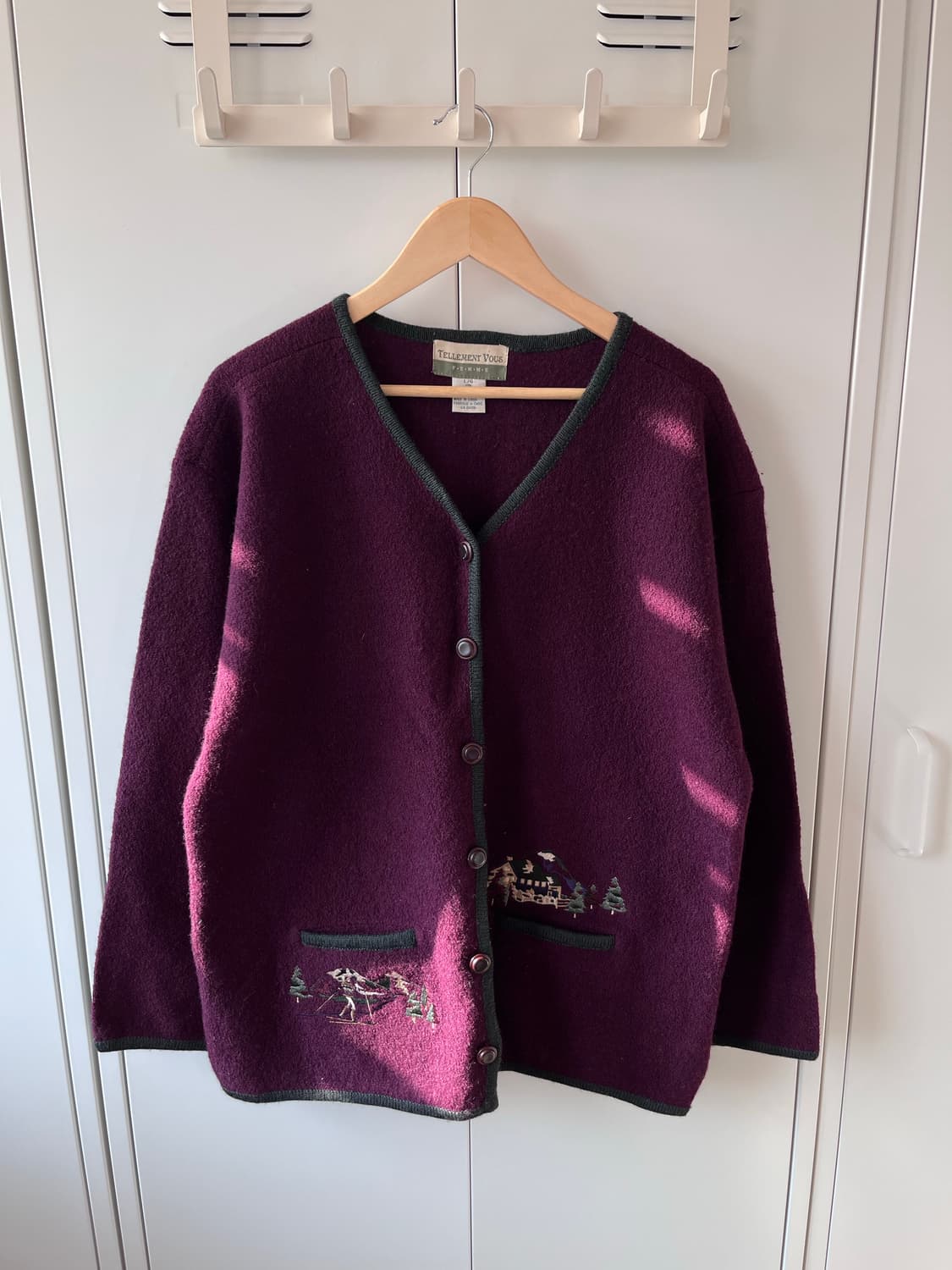 Telement vous 버건디 자수 티롤 울 자켓 코트 상품이미지7