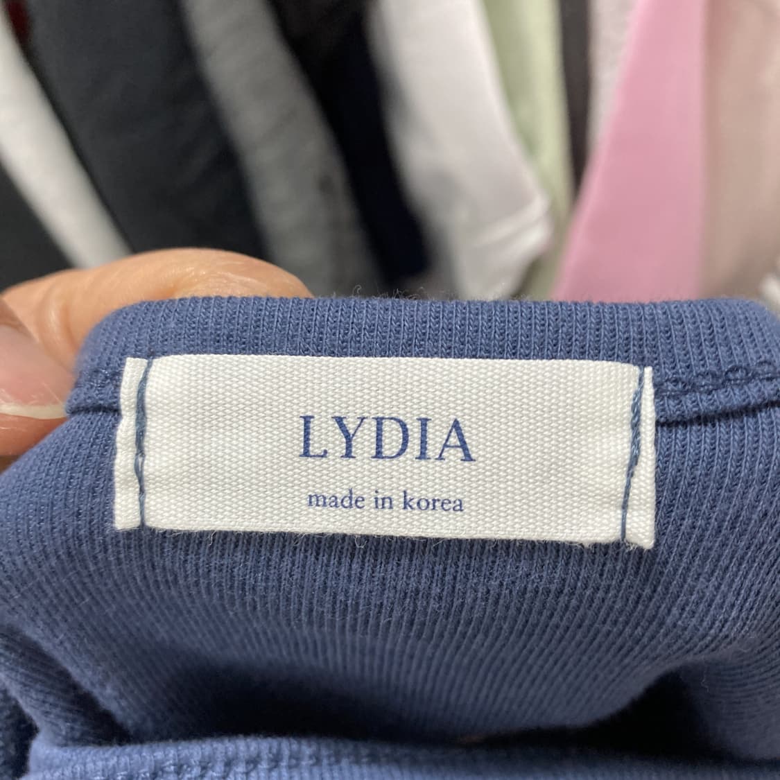 LYDIA 여성크롭반팔니트셔츠 블루 S  상품이미지4