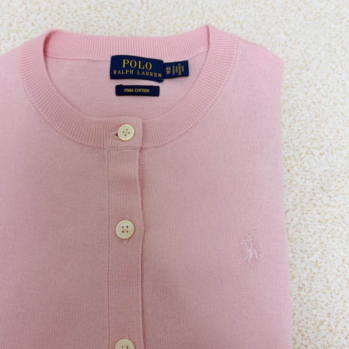 폴로 랄프로렌 피마코튼 핑크 가디건 상품이미지2