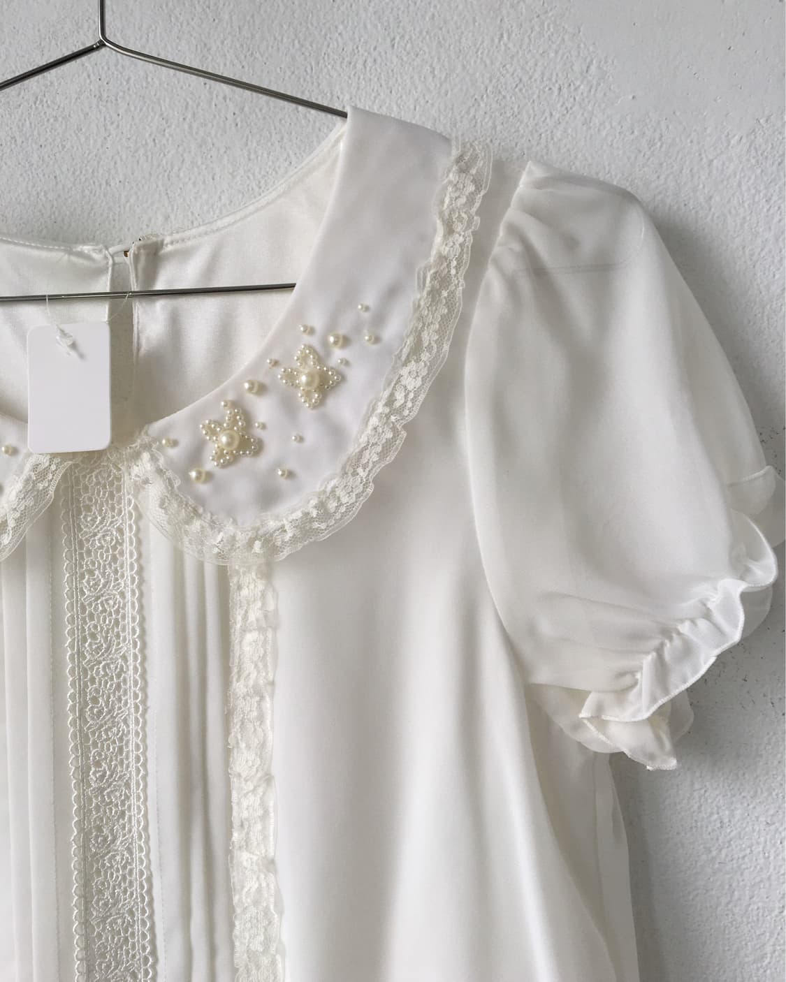 Beads lace trimming blouse 상품이미지5
