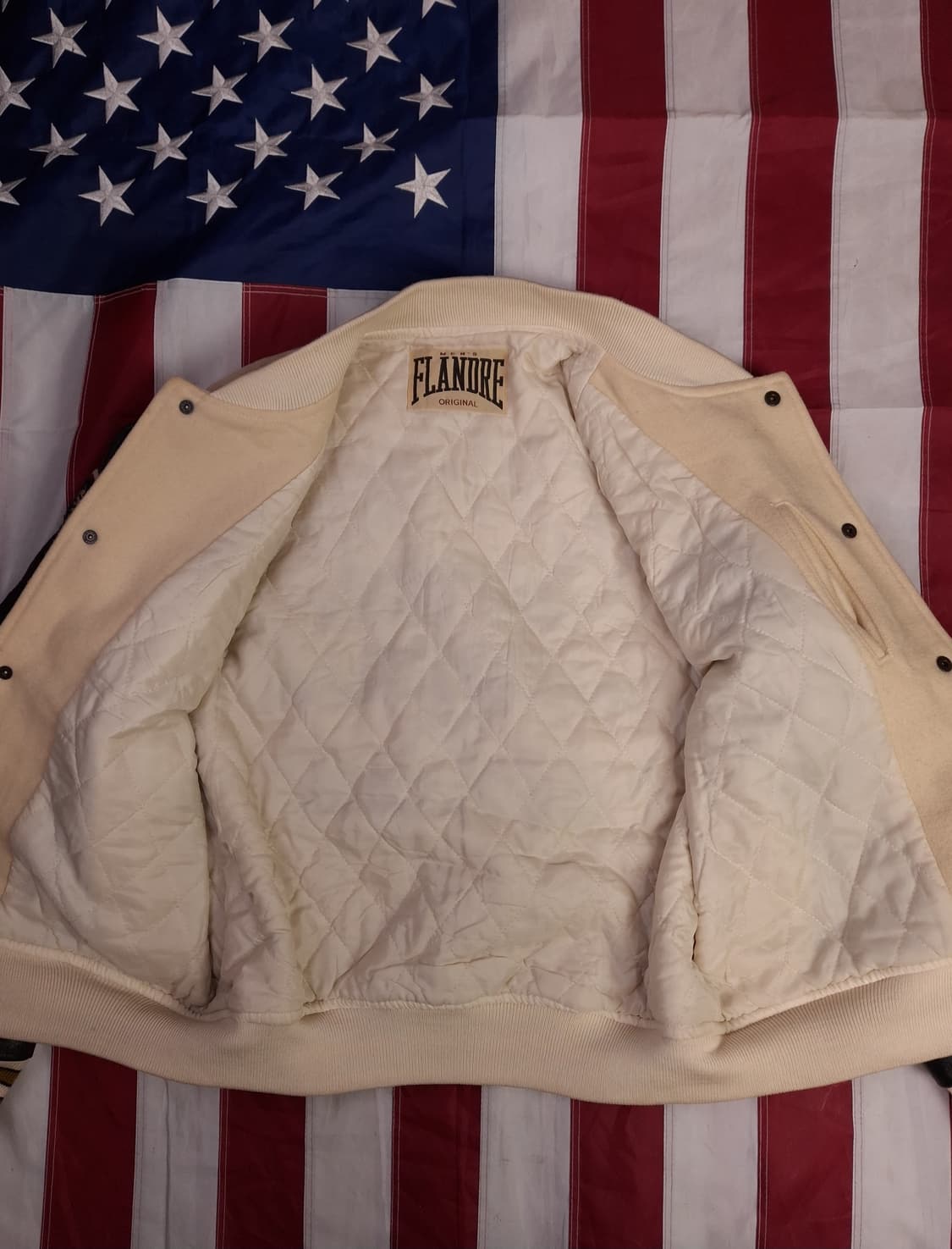90's 일본판 FLANDRE 빈티지 울 바시티 자켓 상품이미지8