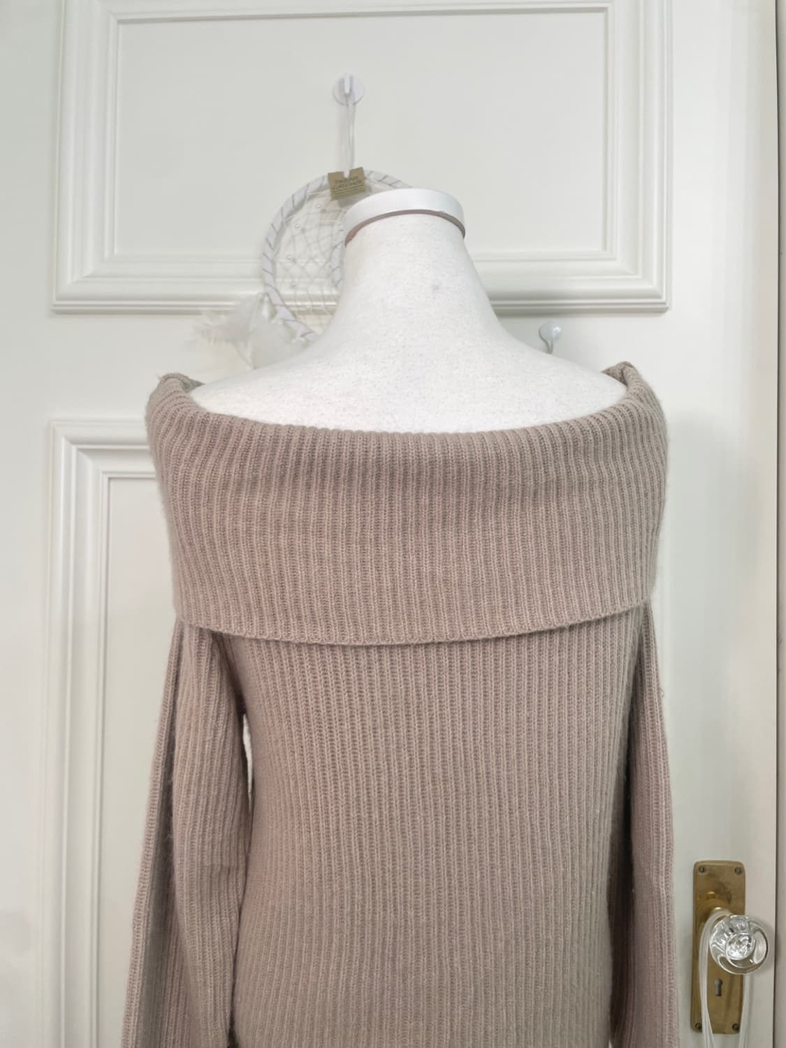 EF-DE pink beige off-shoulder basic rib 상품이미지4