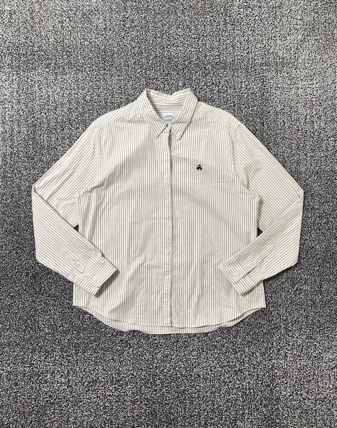 빈티지9. 브룩스브라더스 옥스포드 스트라이프 셔츠 그레이 화이트 상품이미지1