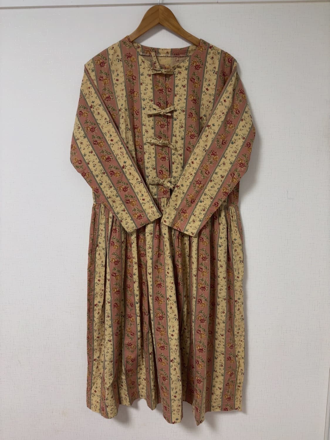 일본빈티지 모리걸 하구미 플라워 롱 원피스 상품이미지1