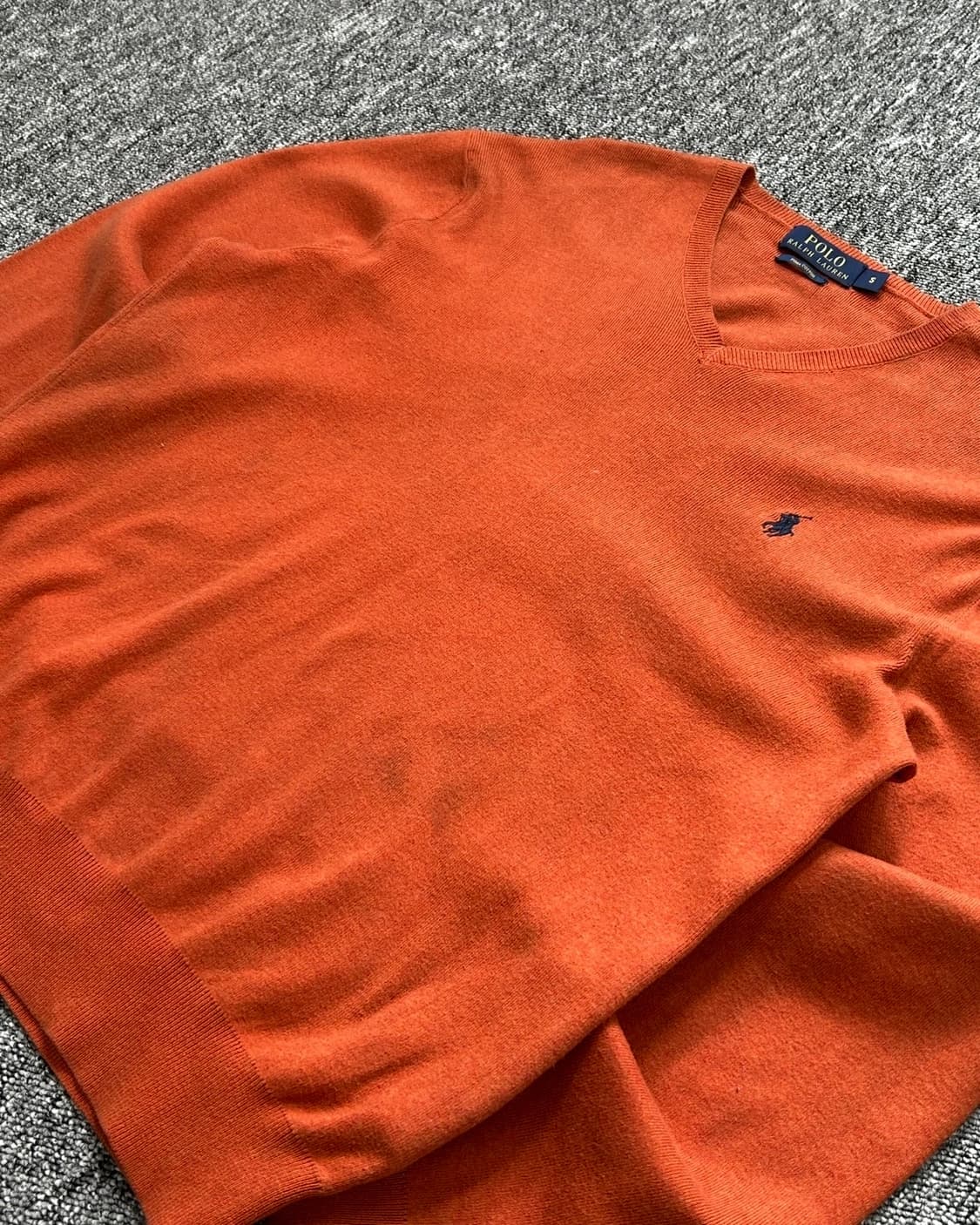 폴로 랄프로렌 피마 코튼 오렌지 브이넥 니트 상품이미지3