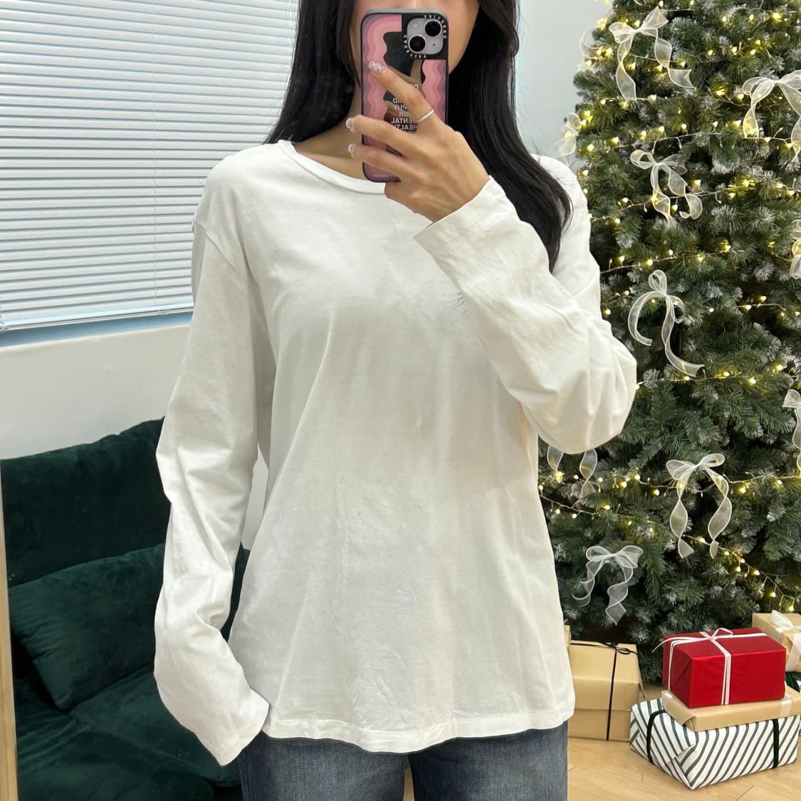 GAP 화이트 긴팔티셔츠 상품이미지1