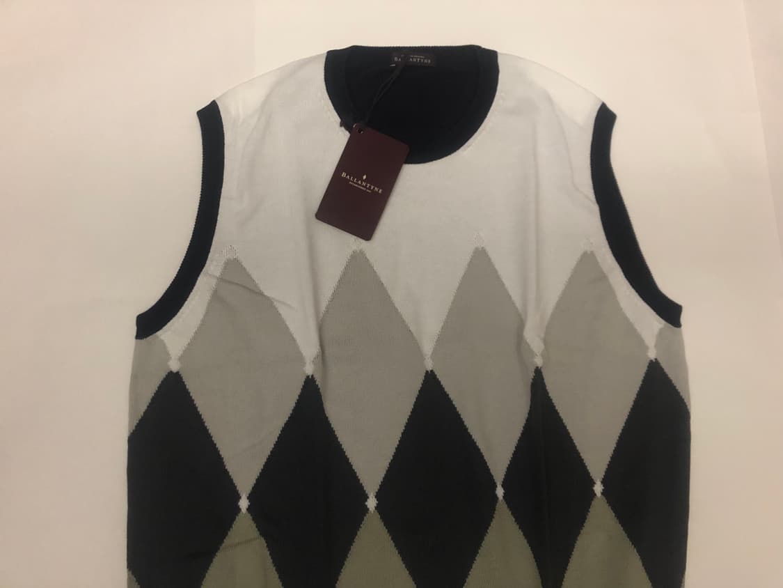 BALLANTYNE(발란타인) 다이아몬드패턴 라운드넥 베스트 상품이미지2