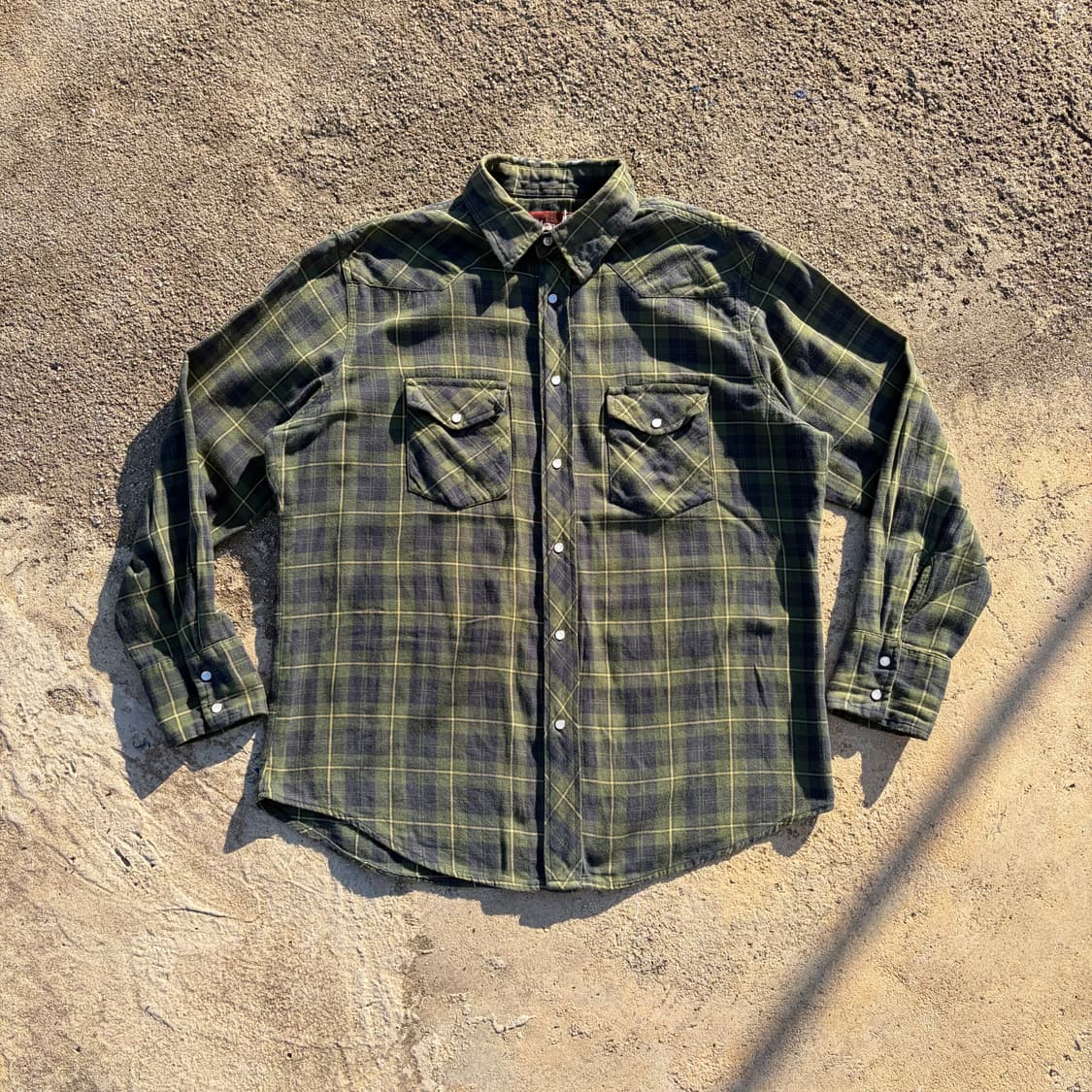 90s USA 랭글러 빈티지 웨스턴 체크 셔츠 L 상품이미지1