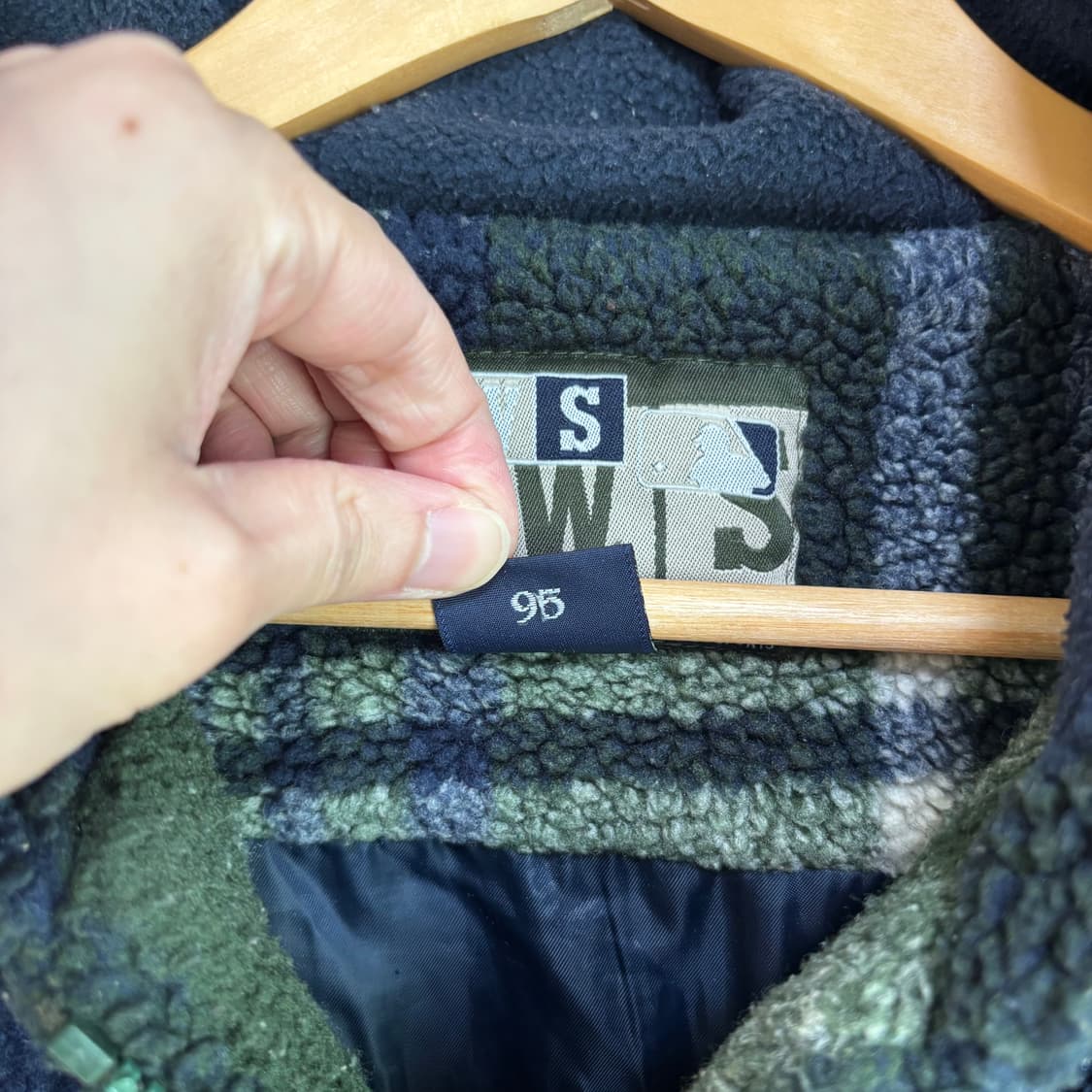 WWS MLB 뉴욕 양키스 쉐르파 체크패턴 플리스 자켓 상품이미지3