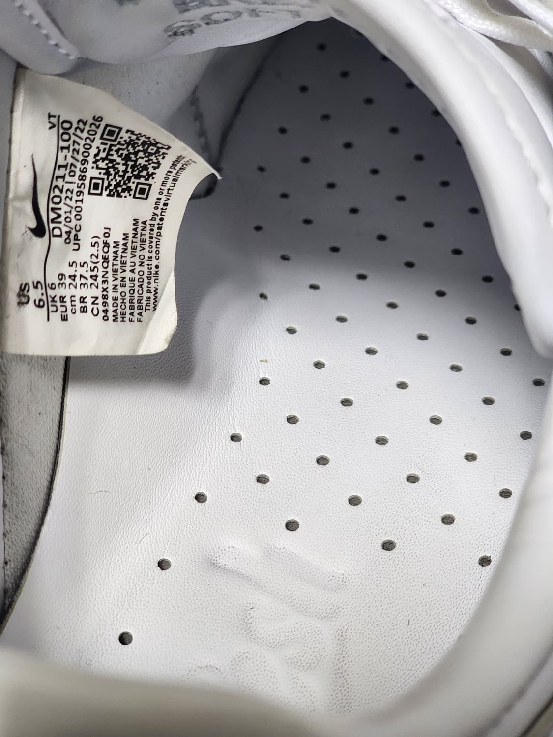 나이키 에어포스 1 07 로우 DM0211-100 245mm 상품이미지5