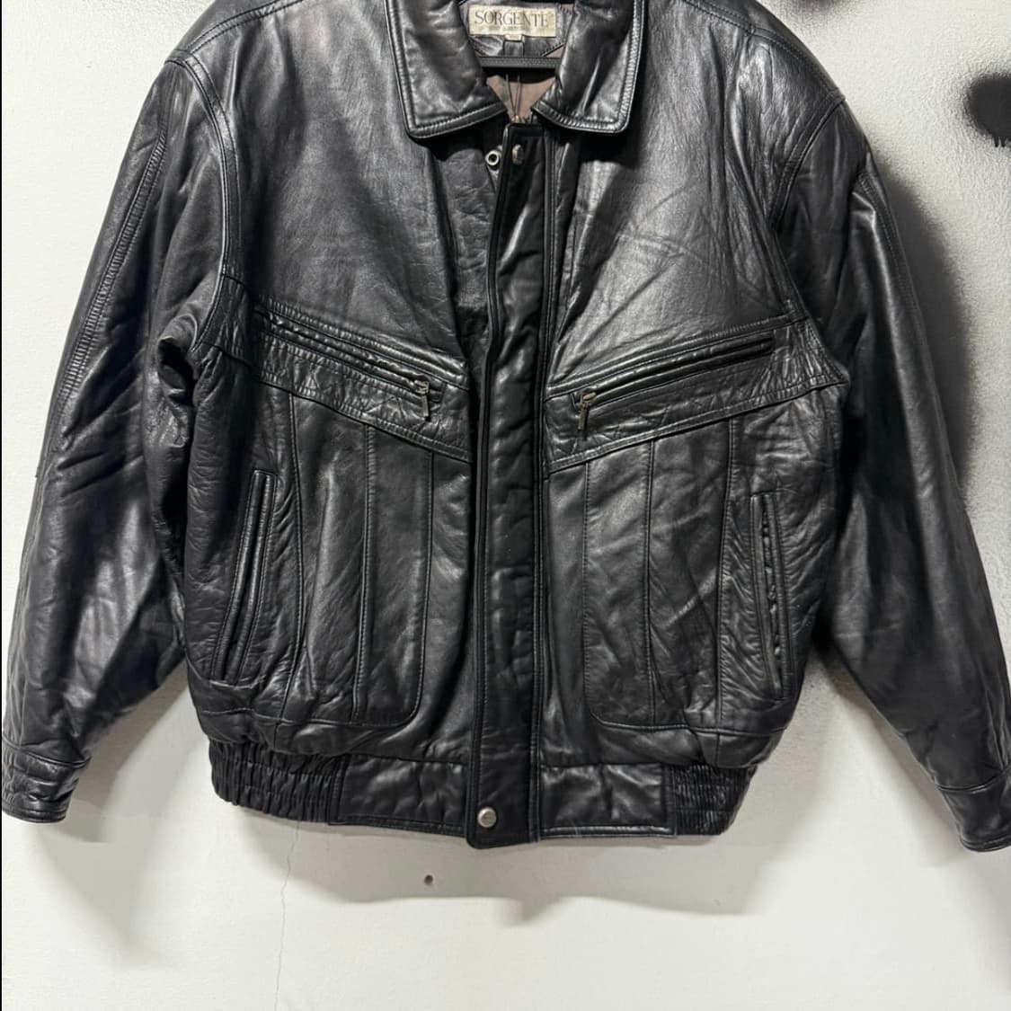 VTG 빈티지 리얼레더 양가죽 싱글 블루종 자켓 상품이미지4