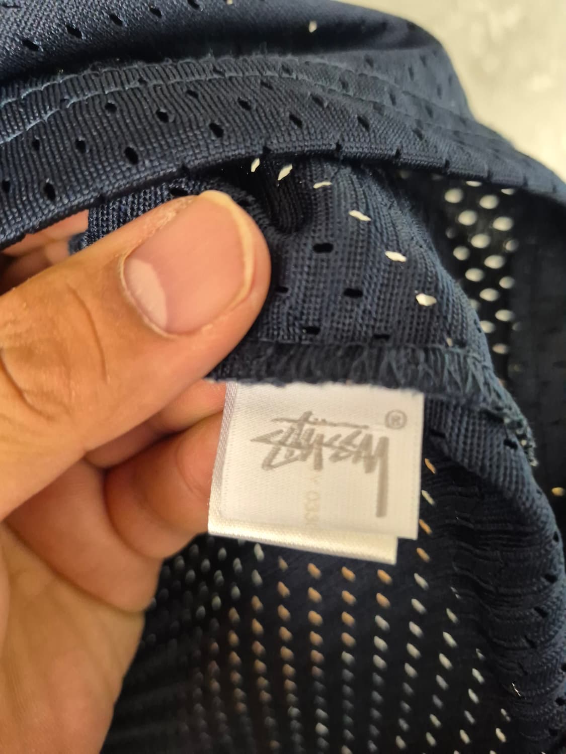 스투시 메쉬 반팔 티셔츠 네이비 L 사이즈 상품이미지5