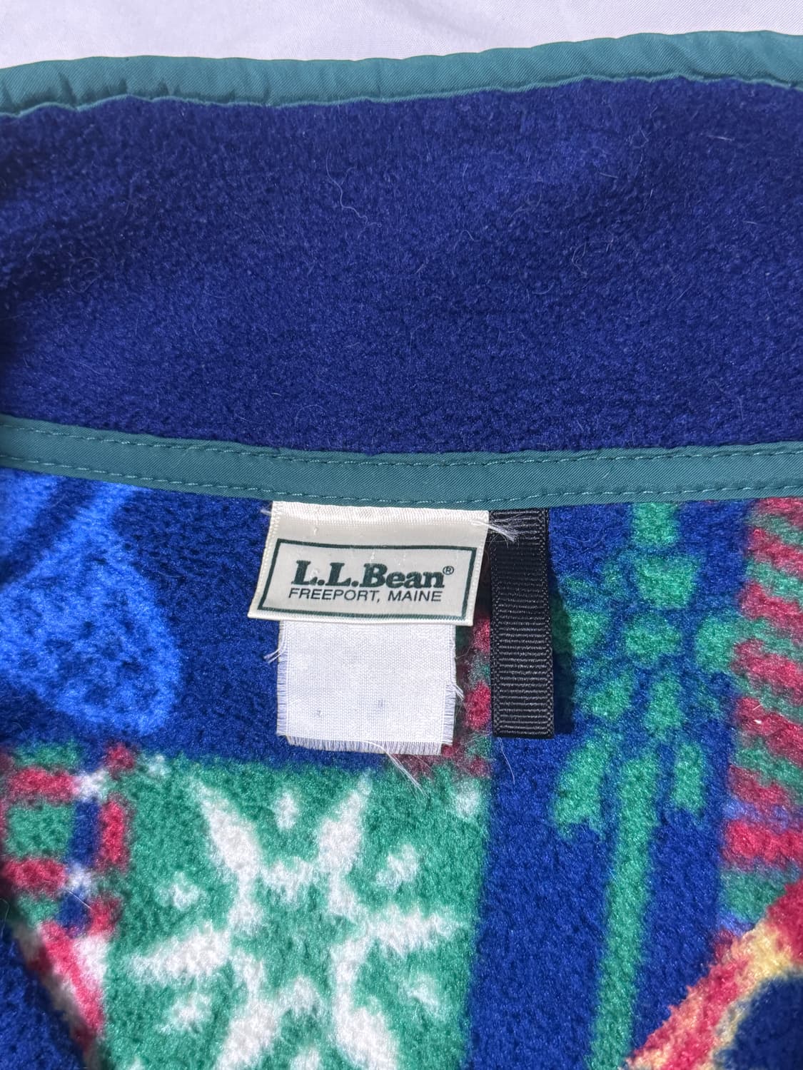 80s 엘엘빈 크리스마스 패턴 반집업 후리스 상품이미지6