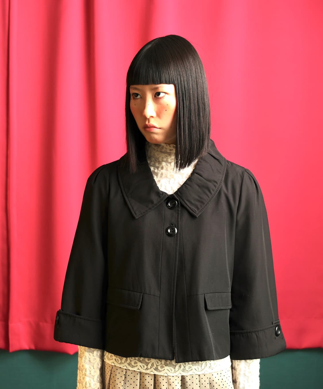 빈티지 하프 숏 블랙 자켓 상품이미지1